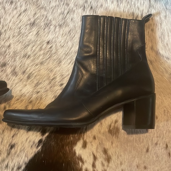 🔥🐎 Kenneth Cole Reaction Black Leather Wild West Ankle Boots, Sz 6.5 - Picture 3 of 8
